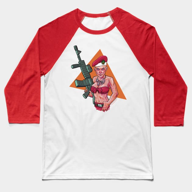 bloody women christmass soldier Baseball T-Shirt by Paskalamak